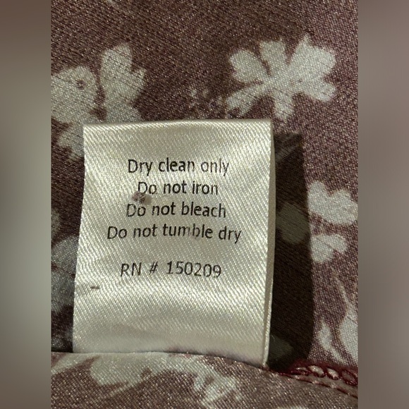 La Ligne Eloise Silk Smocked Burgundy Blue Floral Midi Dress - Picture 7 of 7